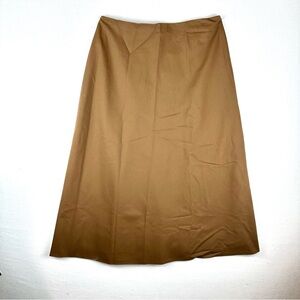 Lafayette 148 Virgin Wool Skirt Brown NWT Sz 8 Stretch Neutral Minimalist Luxe